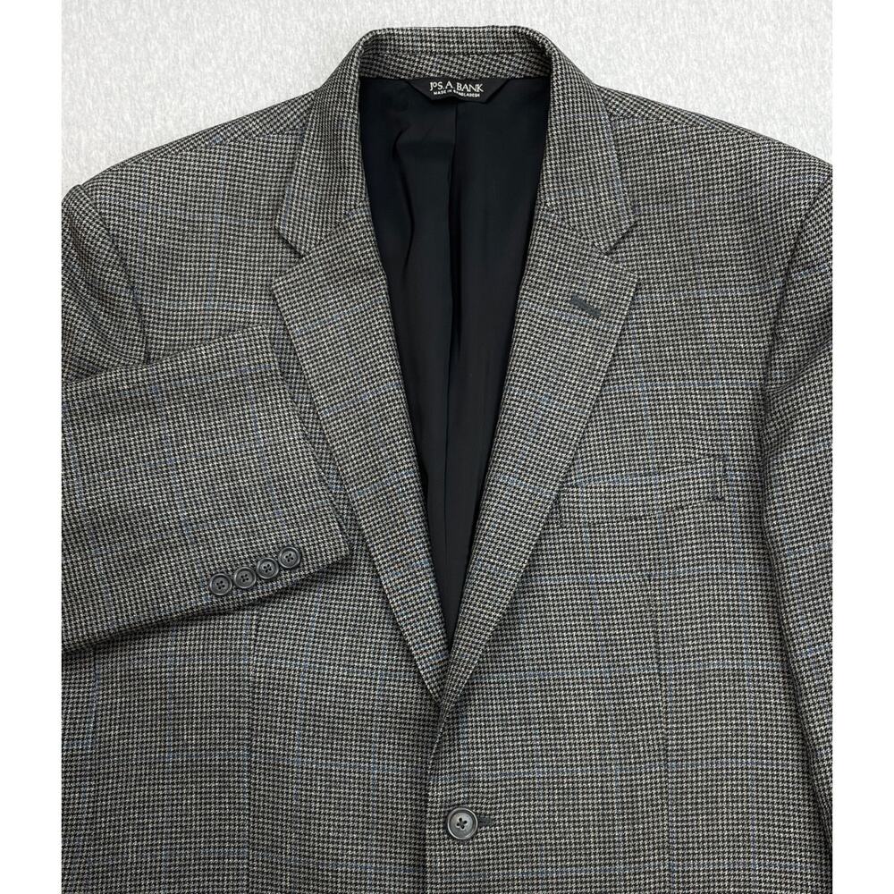 Jos A Bank Blazer Mens 43L‎ 100% Wool Houndstooth 2 Button Single Breasted
